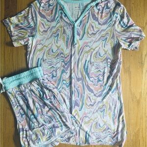 Lil’ Sleepies Pink Marble Swirl Pajama Set - XS